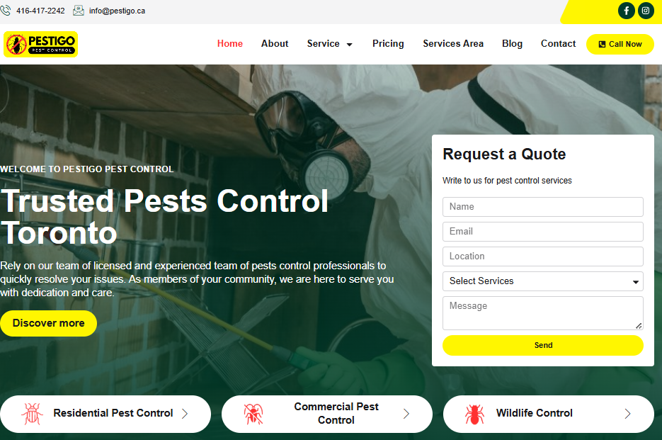 Pestigo Website Design